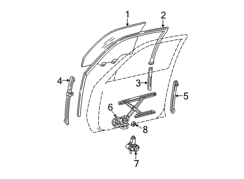 2003 Toyota Camry Rear Door Lower Channel Diagram for 68151-AA031