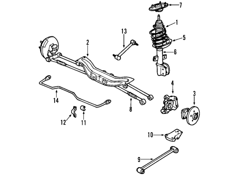 2006 Chevrolet Monte Carlo Rear Suspension Components, Stabilizer Bar Stabilizer Bar Insulator Diagram for 10351313
