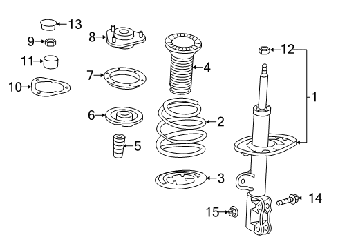 2015 Toyota RAV4 Struts & Components - Front Strut Diagram for 48510-80731