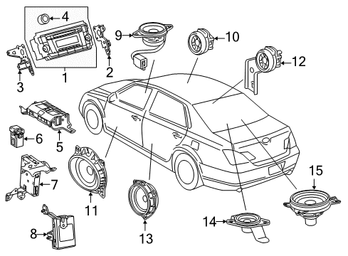 2011 Toyota Avalon Sound System Rear Door Speaker Diagram for 86160-AC280