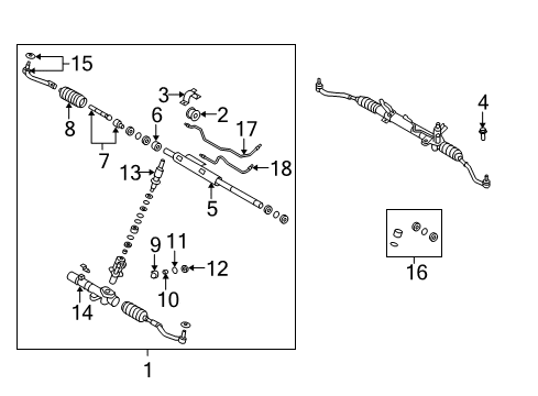 2008 Hyundai Santa Fe Steering Column & Wheel, Steering Gear & Linkage Tube Assembly-Feed Diagram for 57718-2B000