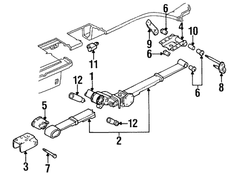 1999 Plymouth Voyager Rear Axle, Stabilizer Bar, Suspension Components Rear Leaf Spring Diagram for 4684704