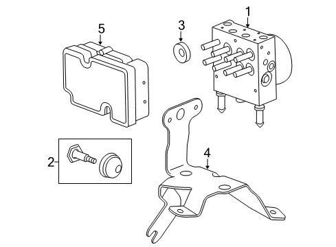 2007 Pontiac Solstice ABS Components Electronic Brake Control Module Kit Diagram for 15784861