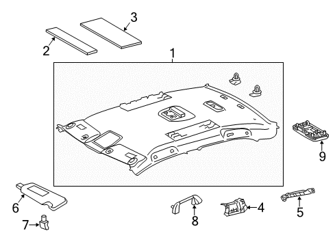 2012 Toyota Camry Interior Trim - Roof Sunvisor Diagram for 74310-06580-A2