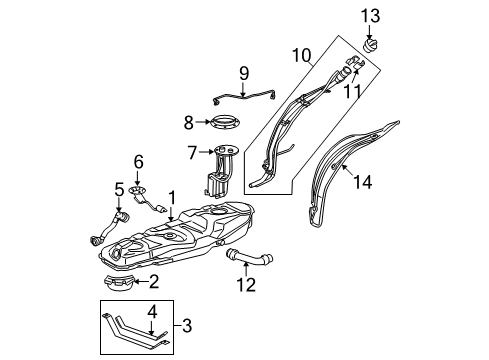 2006 Toyota RAV4 Senders Fuel Tank Protector Diagram for 77642-42060