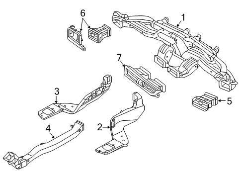 2019 Kia Optima Ducts Duct Assembly-Rear Air Ventilator Diagram for 97010D4000
