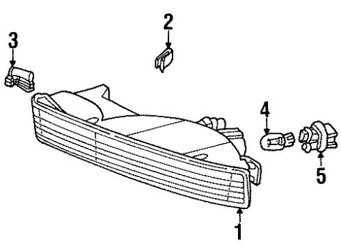 1997 Acura TL Signal Lamps Lamp, Passenger Side Diagram for 33301-SW5-A01