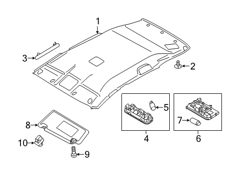 2021 Nissan Kicks Interior Trim - Roof Map Lamp Assy Diagram for 26430-5TA6A