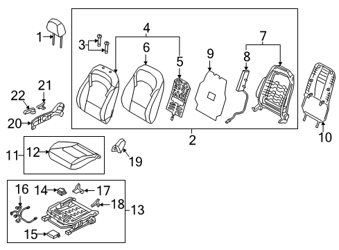 2020 Hyundai Elantra GT Heated Seats Cushion Assembly-Front Seat, RH Diagram for 88200-G3550-PXD