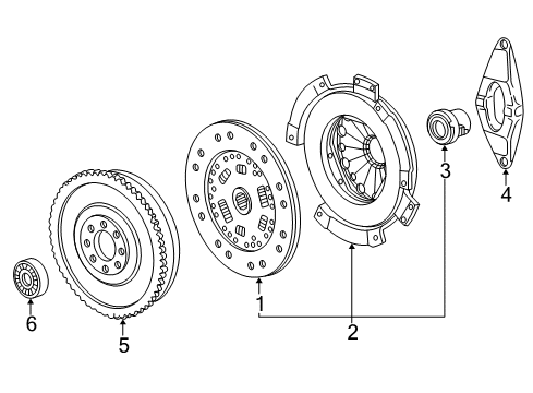 2006 BMW Z4 Clutch & Flywheel Twin Mass Flywheel Diagram for 21212229900