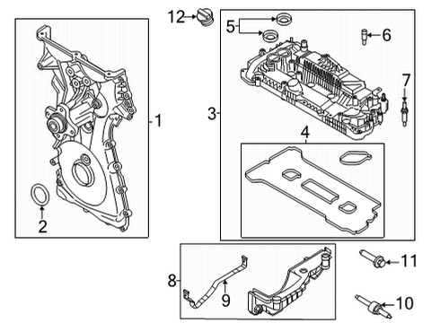 2022 Ford Bronco Valve & Timing Covers Valve Cover Seal Diagram for K2GZ-6C535-A