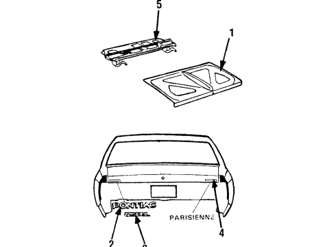 1984 Pontiac Parisienne Trunk Lid Strap Diagram for 20287999