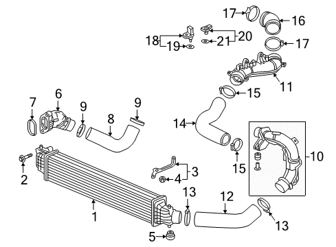 2021 Honda Accord Powertrain Control Pipe, Intercooler In. Diagram for 17283-6B2-A01