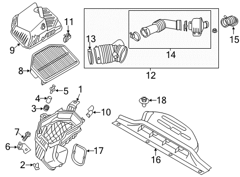 2013 Hyundai Genesis Coupe Filters Cover-Air Cleaner Diagram for 28111-2M300