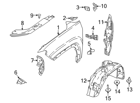 2018 Jeep Compass Fender & Components Bracket-Fender Mounting Diagram for 68243860AA