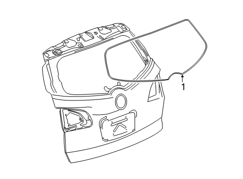 2013 Chevrolet Traverse Lift Gate - Glass & Hardware Lift Gate Glass Diagram for 23435889