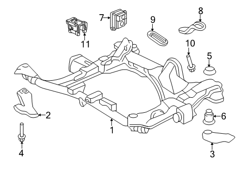2012 Honda Odyssey Suspension Mounting - Front Stay, R. FR. Sub-Frame Mounting (FR.) Diagram for 50265-TK8-A00