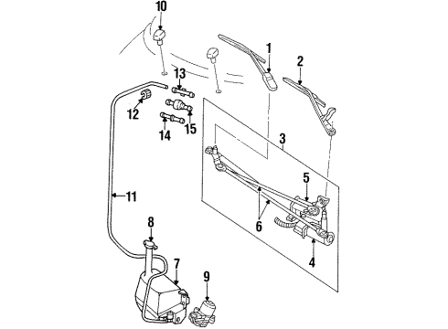 1998 Plymouth Breeze Wiper & Washer Components Reservoir-Washer Diagram for 5012357AA