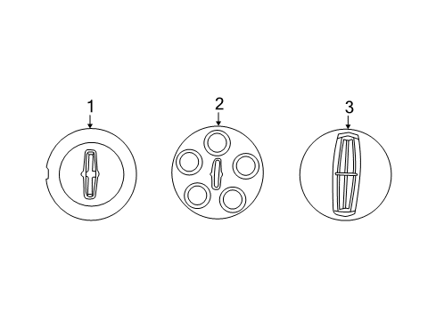 2003 Lincoln LS Wheel Covers & Trim Center Cap Diagram for 3W4Z-1130-CA