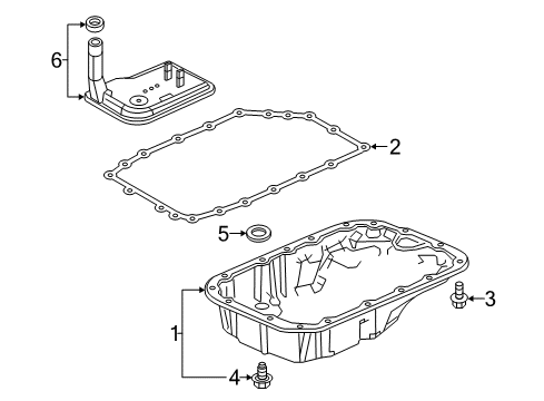 2016 GMC Canyon Case & Related Parts Transmission Pan Drain Plug Diagram for 24234212