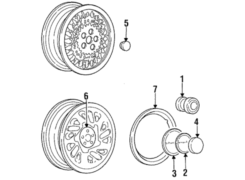 1992 Dodge Grand Caravan Wheel Covers & Trim Center Wheel Cap Diagram for 4626103