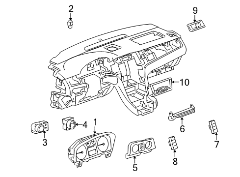 2012 Cadillac Escalade A/C & Heater Control Units Instrument Cluster Diagram for 22806778