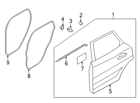 2016 Lincoln MKC Rear Door Outer Panel Diagram for EJ7Z-7824700-A