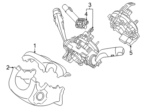 2022 Hyundai Ioniq 5 Shroud, Switches & Levers SWITCH ASSY-MULTIFUNCTION Diagram for 934B2-GI080-NNB