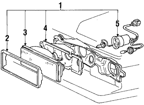 1985 Toyota Celica Fog Lamps Lens Diagram for 81211-14050