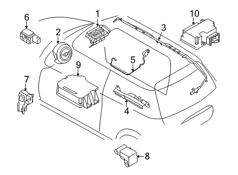 2010 Mini Cooper Air Bag Components Sensor, B-Pillar Diagram for 65779224177