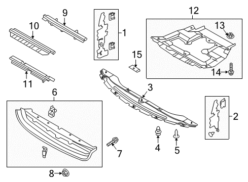 2012 Ford Edge Splash Shields Shutter Stud Diagram for -W716433-S439