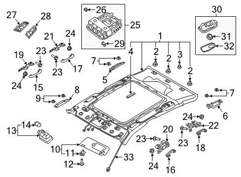 2019 Kia Optima Interior Trim - Roof Bolt Diagram for 1129306161