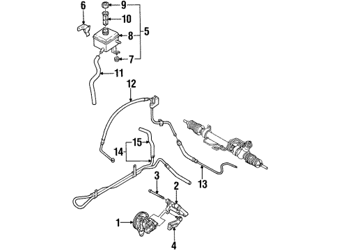 2000 Kia Sephia P/S Pump & Hoses, Steering Gear & Linkage Pipe Assembly-Cooling Diagram for 0K2AH32470H
