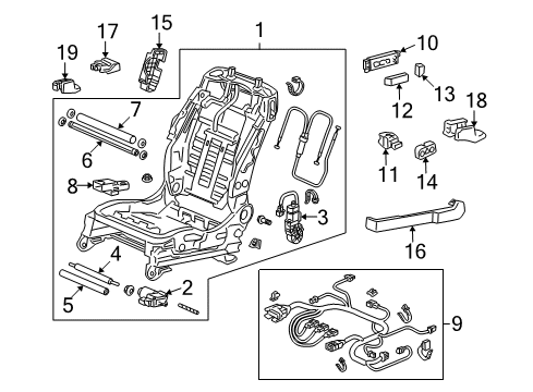 2012 Honda Accord Power Seats Cover, L. RR. Foot (Outer) *NH167L* (GRAPHITE BLACK) Diagram for 81107-TE0-A41ZA