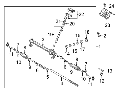 2018 Hyundai Tucson Steering Column & Wheel, Steering Gear & Linkage Gear Assembly-Steering Diagram for 56500-D3000