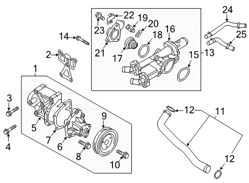 2016 Kia Optima Water Pump Bolt Diagram for 11403-06226-K