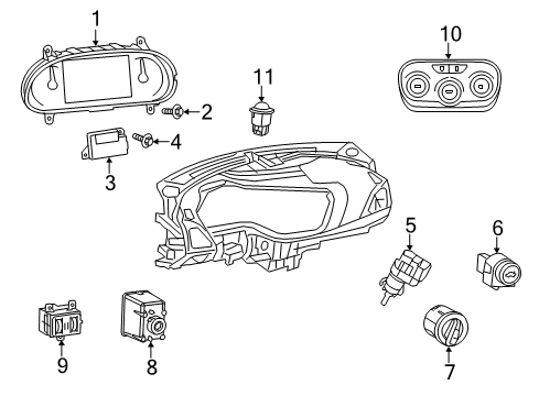 2016 Dodge Dart A/C & Heater Control Units Stack Diagram for 5091142AE