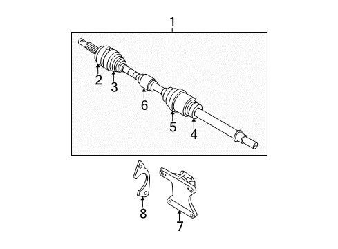 2010 Nissan Rogue Drive Axles - Front Bracket-Bearing Support, Front Drive Shaft Diagram for 39780-JG32C