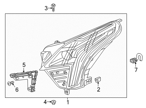 2022 Cadillac XT5 Headlamp Components Headlamp Assembly Diagram for 84849607