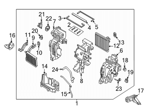 2021 Kia Sorento Heater Core & Control Valve Hose Assembly-Water OUTL Diagram for 97312P2200