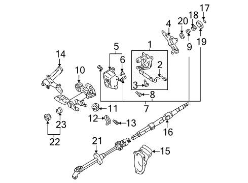 1998 Toyota Sienna Steering Column Housing & Components, Shaft & Internal Components Shaft Assy, Steering Main Diagram for 45210-08010