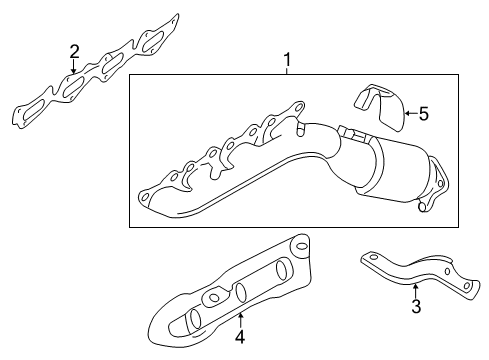 2017 Kia K900 Exhaust Manifold Exhaust Manifold Catalytic Assembly, Right Diagram for 285103F810