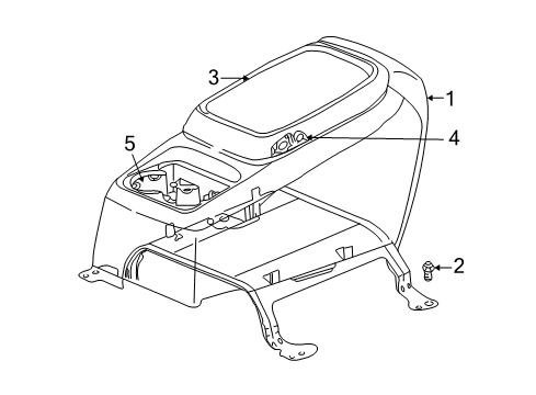 2002 GMC Sierra 2500 HD Center Console Compartment Screw Diagram for 12474220