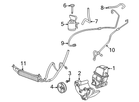 2022 Chevrolet Express 2500 P/S Pump & Hoses Power Steering Cooler Tube Diagram for 84190384