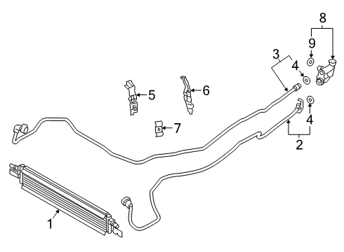2019 BMW Z4 Trans Oil Cooler BRACKET FOR COOLANT LINE Diagram for 17227936450