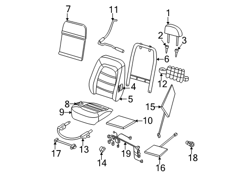 2005 Ford Explorer Power Seats Seat Heater Cushion Diagram for 4L2Z-14D696-AB