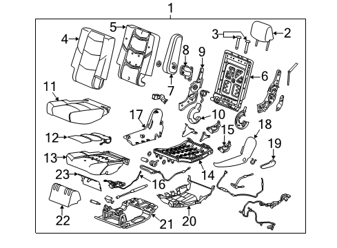 2015 Cadillac Escalade Heated Seats Seat Back Frame Diagram for 23235045