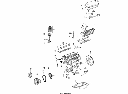 1985 Cadillac Seville Automatic Transmission Bearings Diagram for 3634715