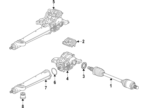 2019 GMC Terrain Rear Drive Axles, Differential, Propeller Shaft Tube Diagram for 84753483