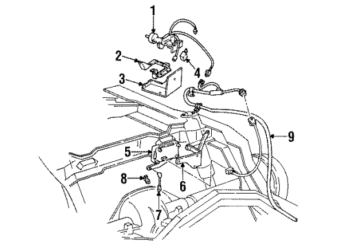 1993 GMC Typhoon Auto Leveling Components Sensor Link Diagram for 1615323